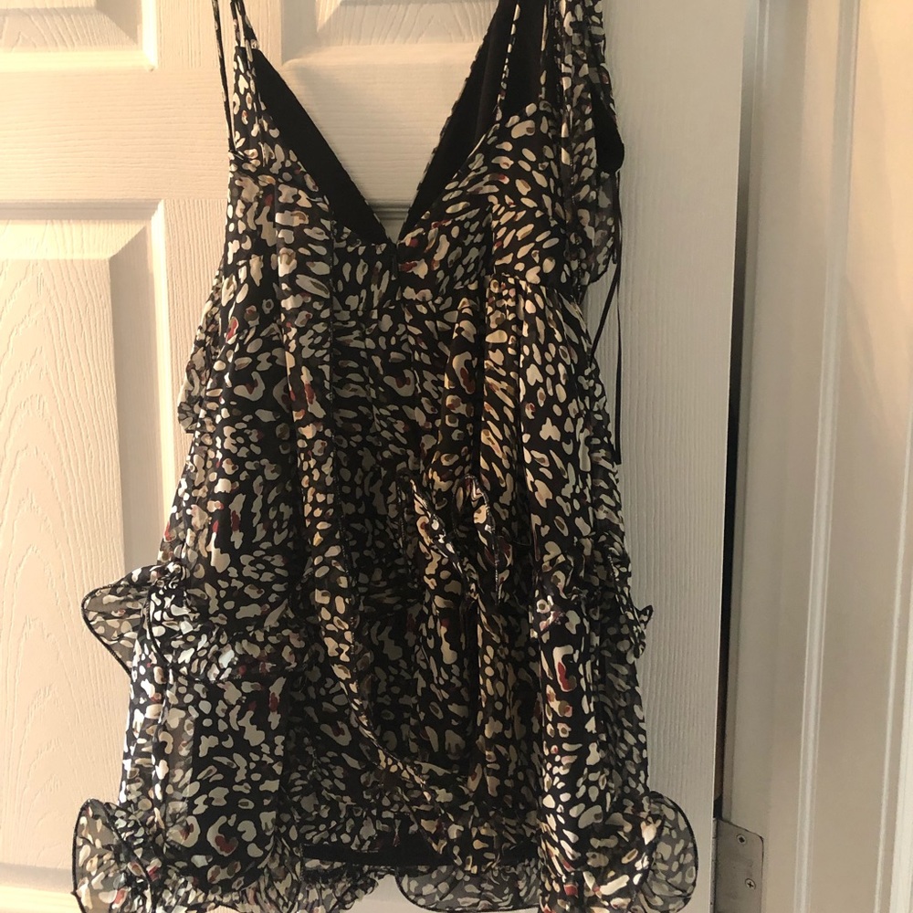 NWT BLACK RUFFLE DRESS - Picture 2 of 5